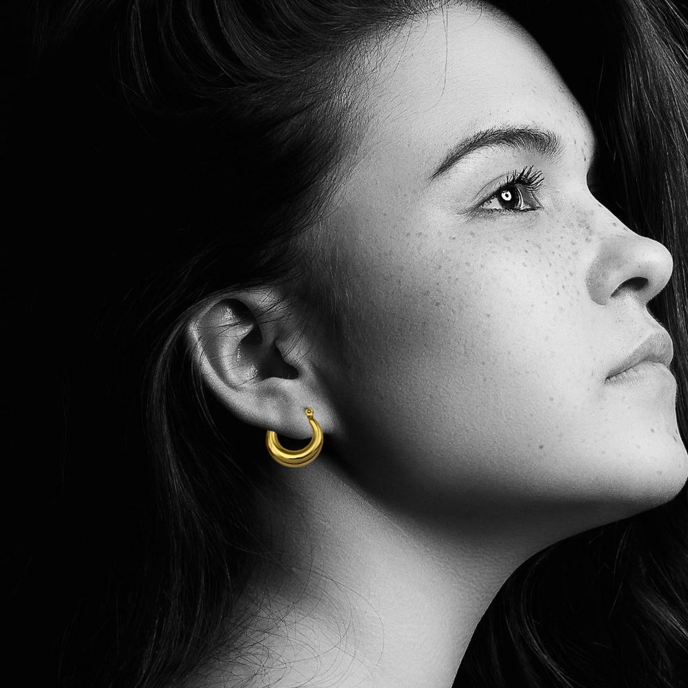 Chunky Hoop Gold Earrings